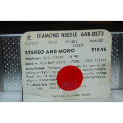 648-DS73 Pfanstiehl Diamond Needles Stylus Cartridge  #290 Original Package