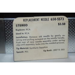 650-SS73 Pfanstiehl Diamond Needles Stylus Cartridge  #297 Original Package