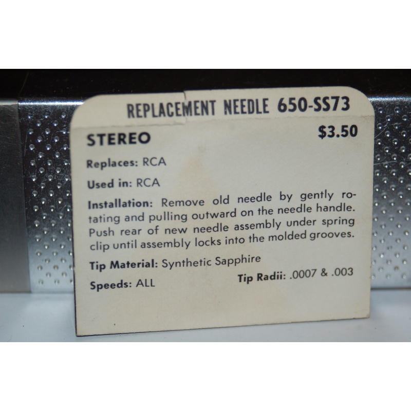 650-SS73 Pfanstiehl Diamond Needles Stylus Cartridge  #297 Original Package