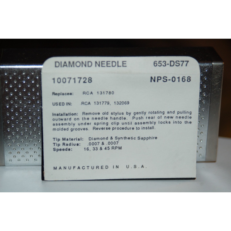 653-DS77 Pfanstiehl Diamond Needles Stylus Cartridge  #307 Original Package