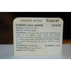 665-D7 Pfanstiehl Diamond Needles Stylus Cartridge  #318 Original Package