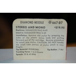 667-D7 Pfanstiehl Diamond Needles Stylus Cartridge  #327 Original Package