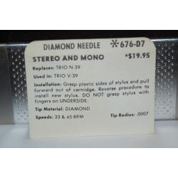 676-D7 Pfanstiehl Diamond Needles Stylus Cartridge  #339 Original Package