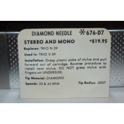 676-D7 Pfanstiehl Diamond Needles Stylus Cartridge  #340 Original Package