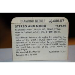 680-D7 Pfanstiehl Diamond Needles Stylus Cartridge  #351 Original Package