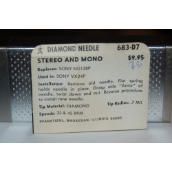 683-D7 Pfanstiehl Diamond Needles Stylus Cartridge  #361 Original Package