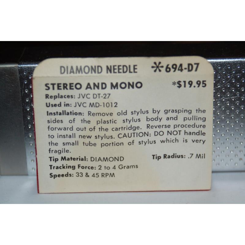 694-D7 Pfanstiehl Diamond Needles Stylus Cartridge  #376 Original Package