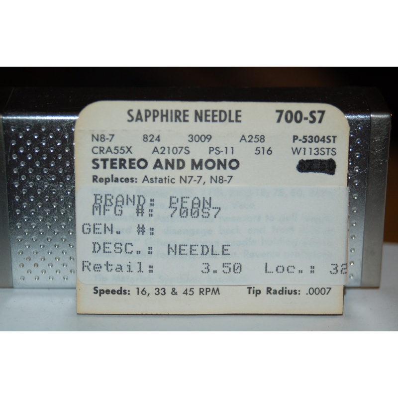 700-S7 Pfanstiehl Diamond Needles Stylus Cartridge  #388 Original Package