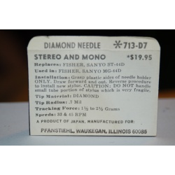 713-D7 Pfanstiehl Diamond Needles Stylus Cartridge  #416 Original Package