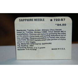 722-S7 Pfanstiehl Diamond Needles Stylus Cartridge  #444 Original Package