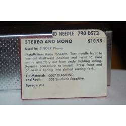 790-DS73 Pfanstiehl Diamond Needles Stylus Cartridge  #491 Original Package