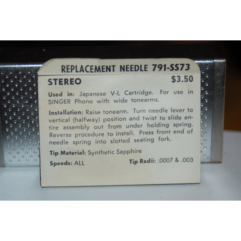 791-SS73 Pfanstiehl Diamond Needles Stylus Cartridge  #499 Original Package