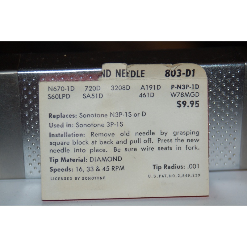 803-D1 Pfanstiehl Diamond Needles Stylus Cartridge  #515 Original Package