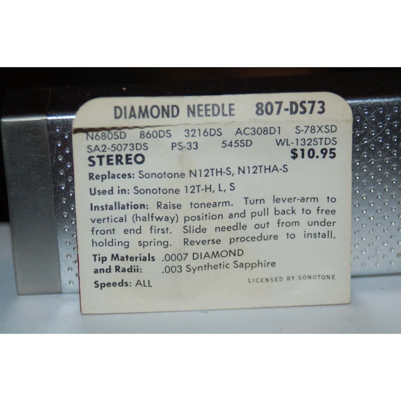 807-DS73 Pfanstiehl Diamond Needles Stylus Cartridge  #523 Original Package