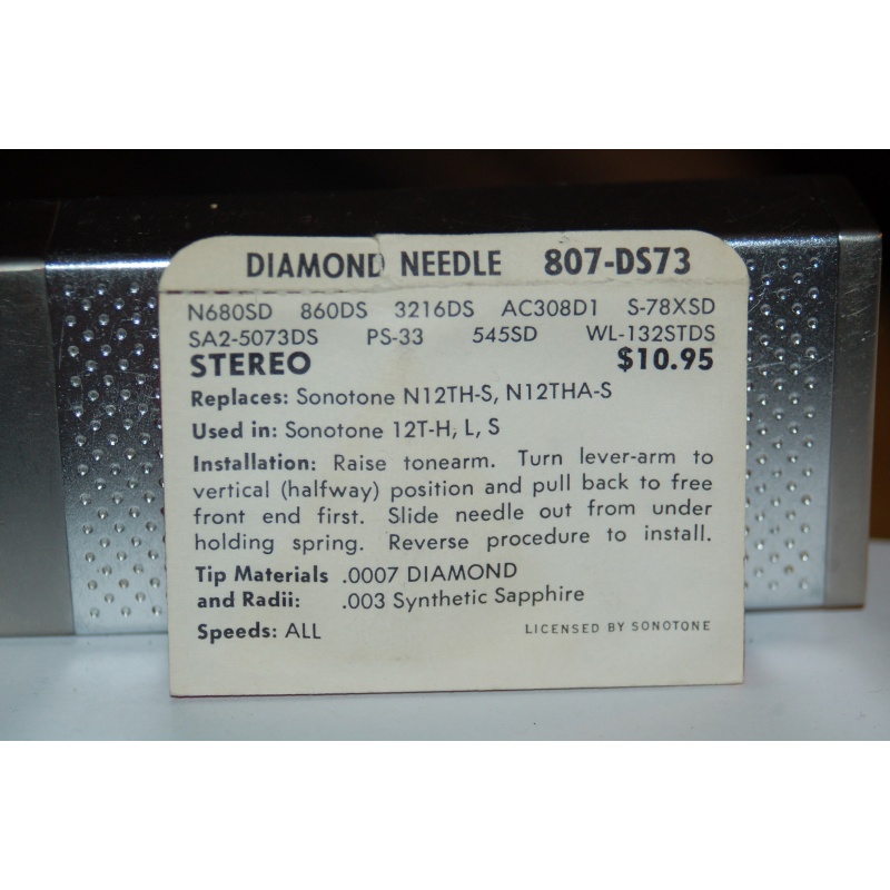 807-DS73 Pfanstiehl Diamond Needles Stylus Cartridge  #524 Original Package