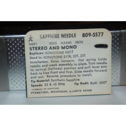 809-SS77 Pfanstiehl Diamond Needles Stylus Cartridge  #533 Original Package