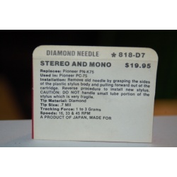 818-D7 Pfanstiehl Diamond Needles Stylus Cartridge  #546 Original Package