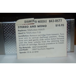 843-DS77 Pfanstiehl Diamond Needles Stylus Cartridge  #560 Original Package