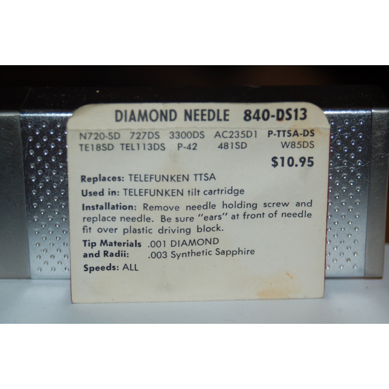 840-DS13 Pfanstiehl Diamond Needles Stylus Cartridge  #562 Original Package