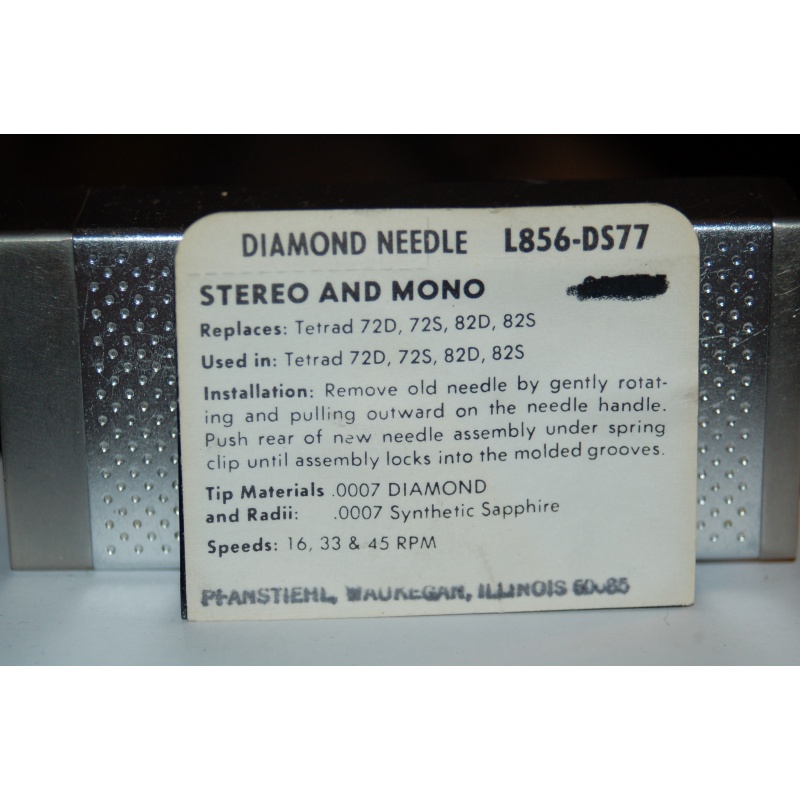 L856-DS77 Pfanstiehl Diamond Needles Stylus Cartridge  #584 Original Package