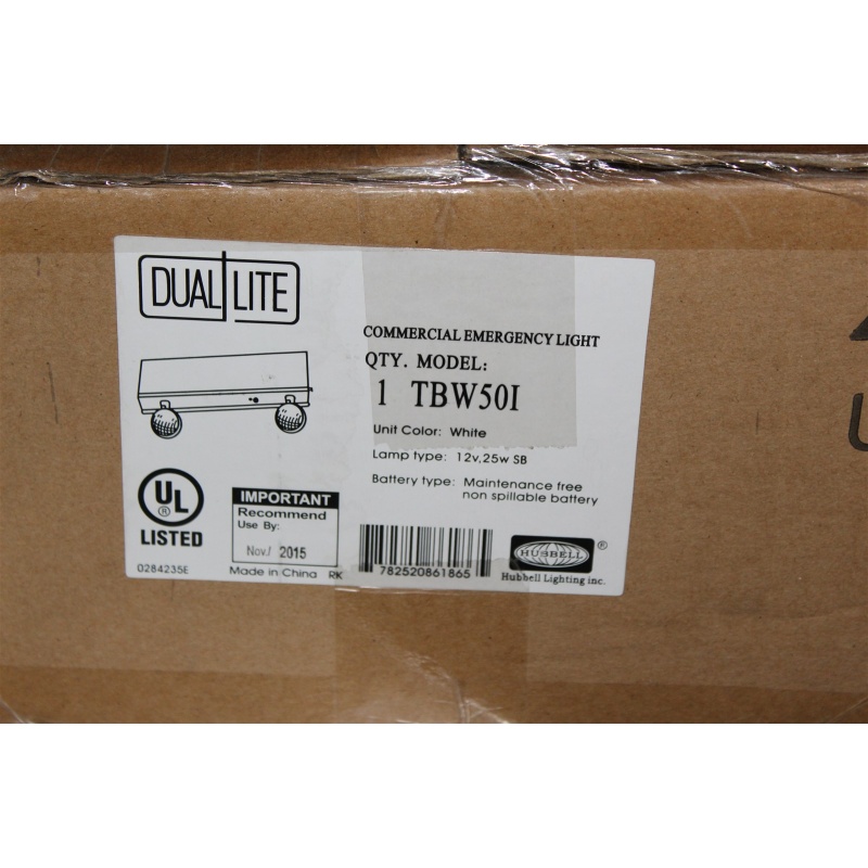 Hubbell Dual Lite TBW50I Commercial Emergency Light WHITE