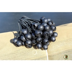 8" Ball Snuggers Black (50-Pack) - Ball Bungees - Tarp Tie Downs