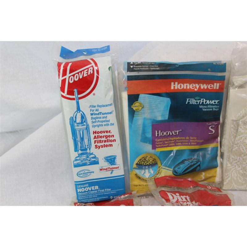 Large Lot of Misc. Vacuum Cleaner Filter Bags & More - Hoover - Honeywell - GE