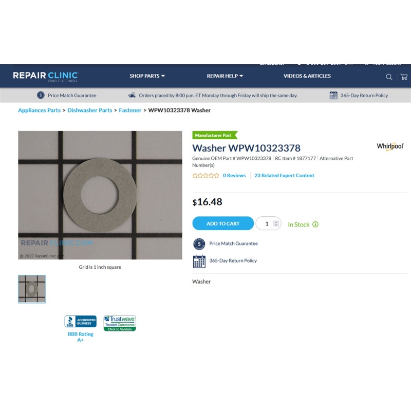 KitchenAid Artisan Professional Bowl Lift Mixer Washer 3180163 WPW10323378