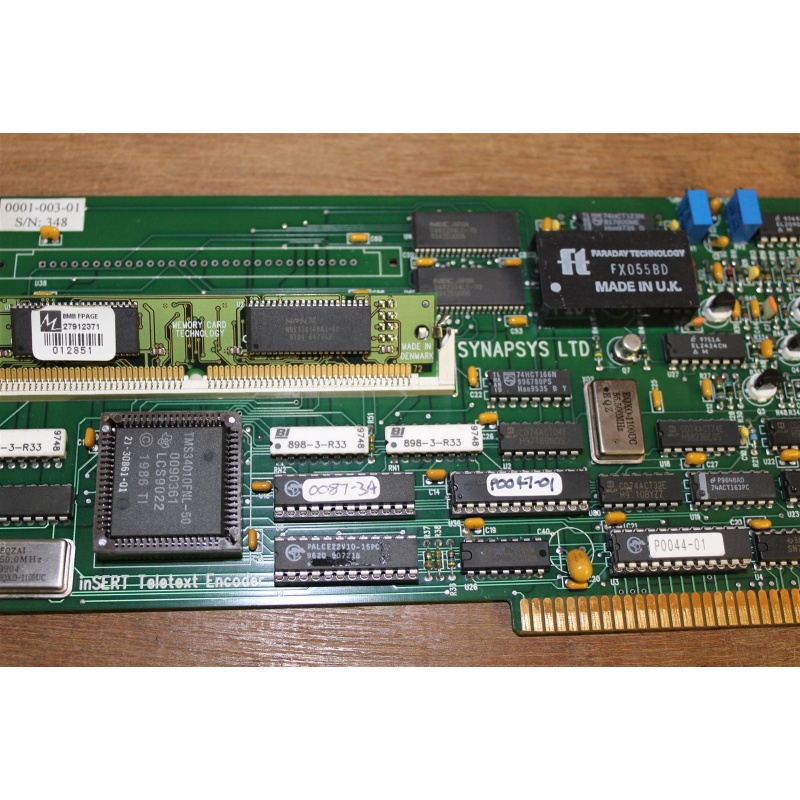Insert Teletext Encoder Card ISA 0001-003-01 Synapsys LTD