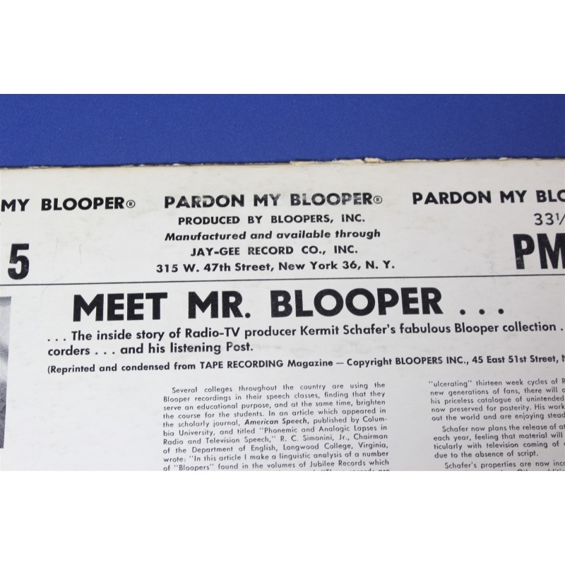 Kermit Schafer Pardon My Blooper! Volume 5 PMB-5 Vinyl LP - 50-011