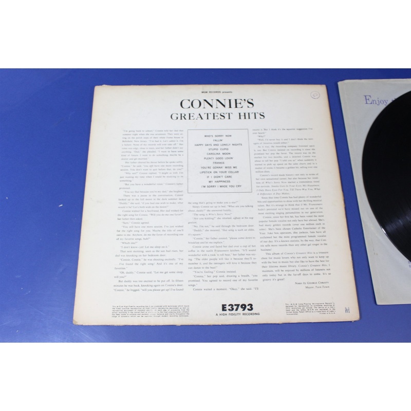 Connie Francis Connies Greatest Hits E3793 Vinyl LP, Comp, Mono