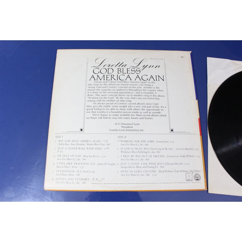 Loretta Lynn God Bless America Again DL 75351 Vinyl LP, Album