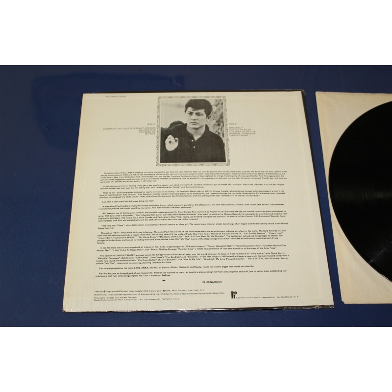 Paul Anka My Way ACL-0616 Vinyl LP, Comp