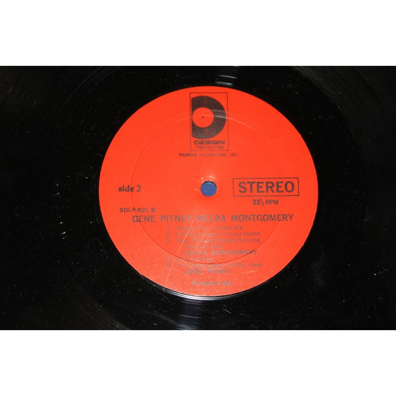 Gene Pitney & Melba Montgomery Gene Pitney & Melba Montgomery DLP-621 Vinyl LP,