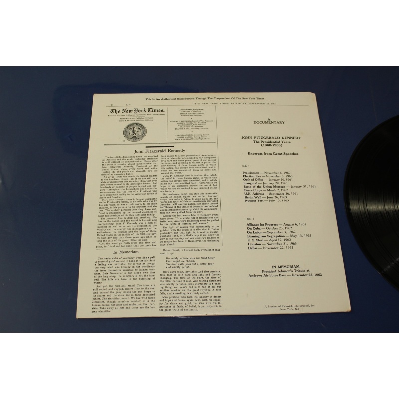 John F. Kennedy The Presidential Years 1960-1963 - Original Speeches DLP-169 Vin - 50-073