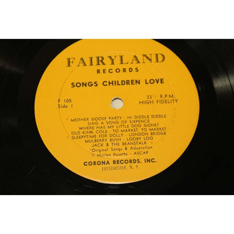 Various Songs Children Love F105 Vinyl LP, Album
