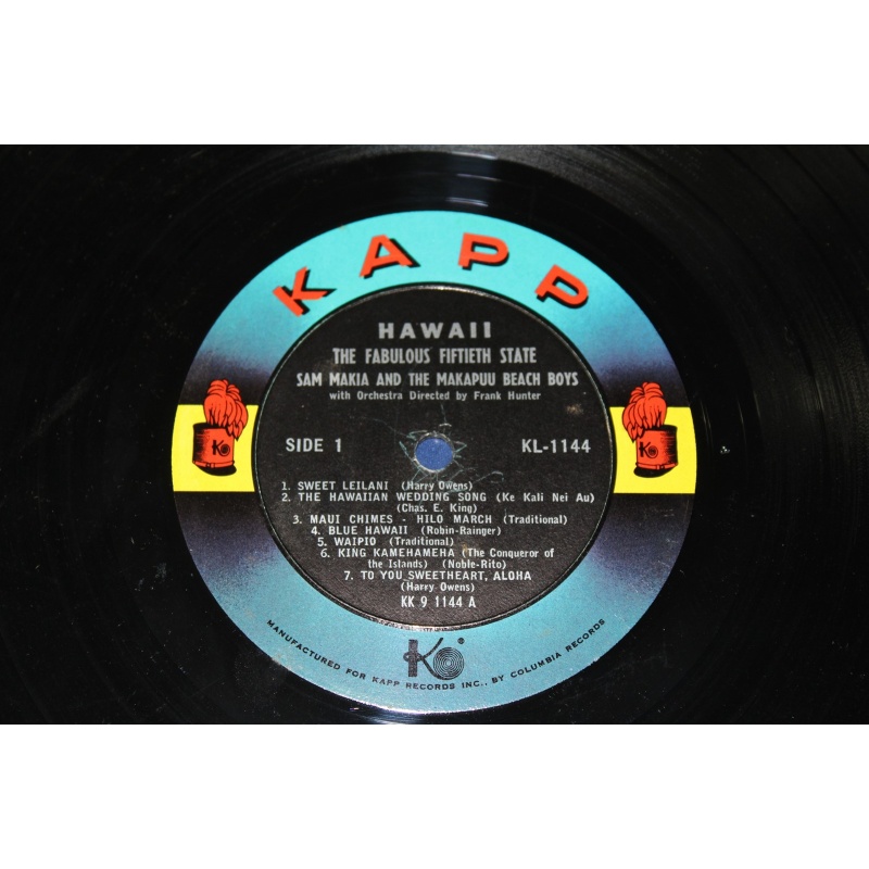Sam Makia / Beach Boys Hawaii - The Fabulous Fiftieth State KL-1144 Vinyl LP
