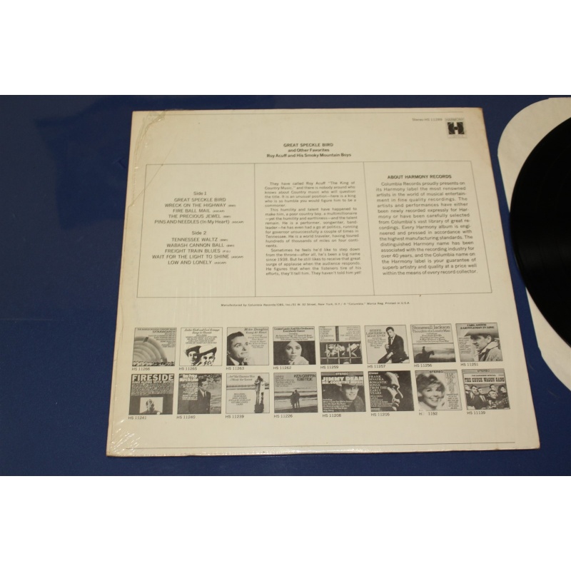 Roy Acuff  Great Speckle Bird And Other Favorites HS 11289 Vinyl LP, Comp, RE