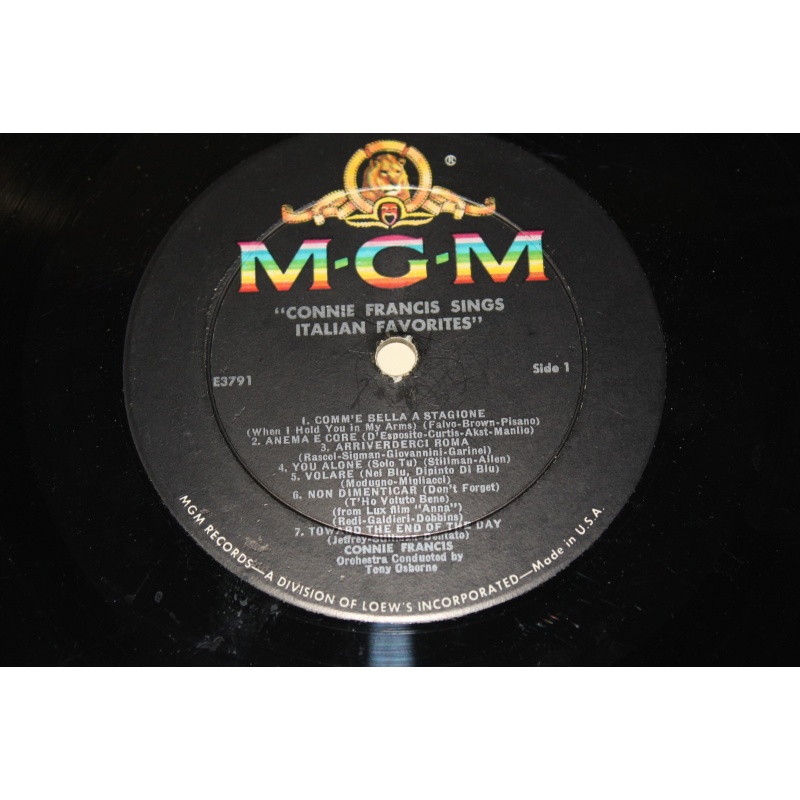 Connie Francis Sings Italian Favorites E3791 Vinyl LP, Album, Mono