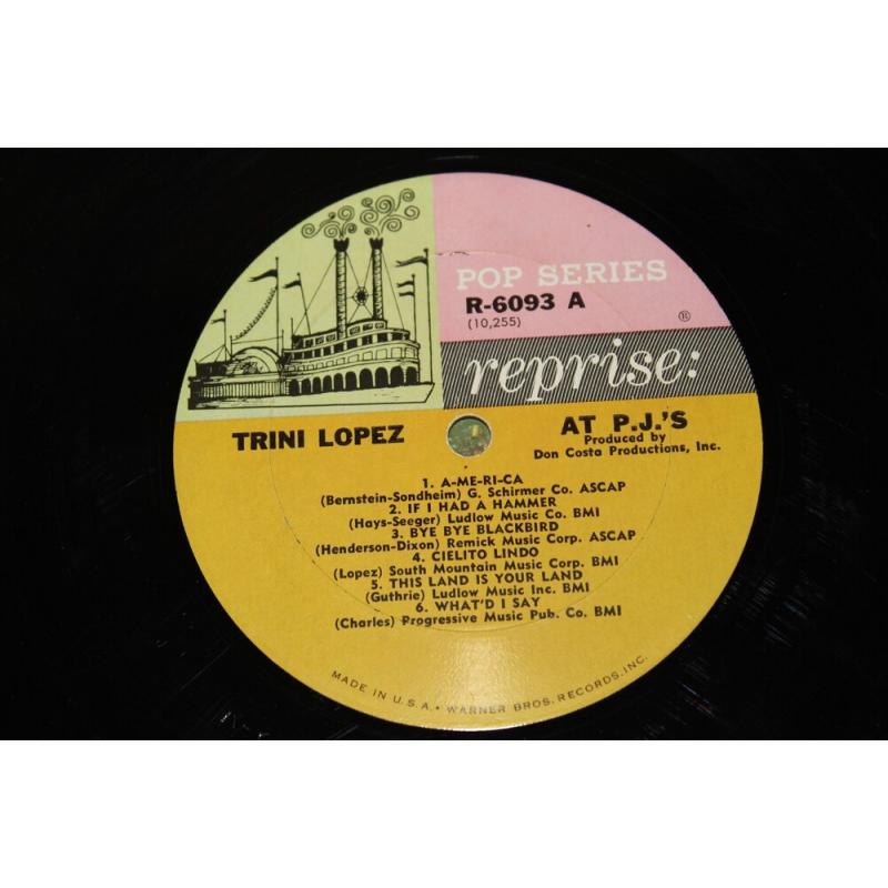 Trini Lopez Trini Lopez At PJ''s R-6093 Vinyl LP, Album, Mono