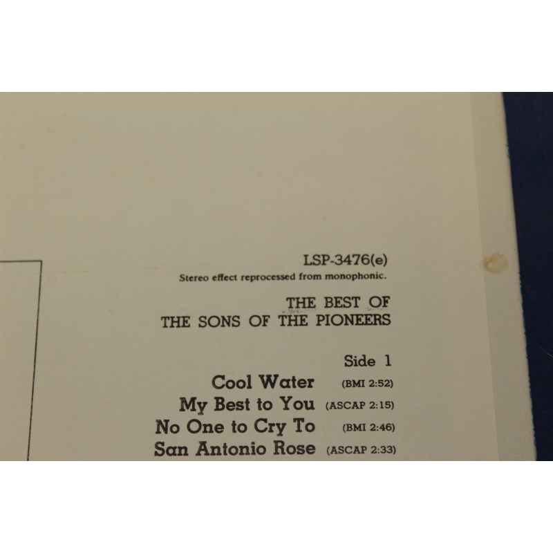 The Sons Of The Pioneers The Best Of The Sons Of The Pioneers LSP-3476(e) Vinyl