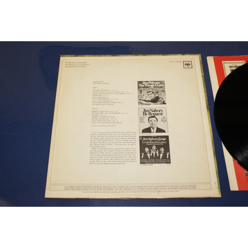 Jim Nabors Kiss Me Goodbye CS 9620 Vinyl LP