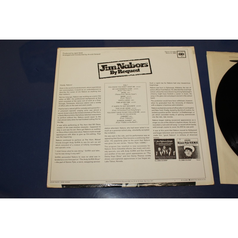 Jim Nabors By Request CS 9465 Vinyl LP, Album