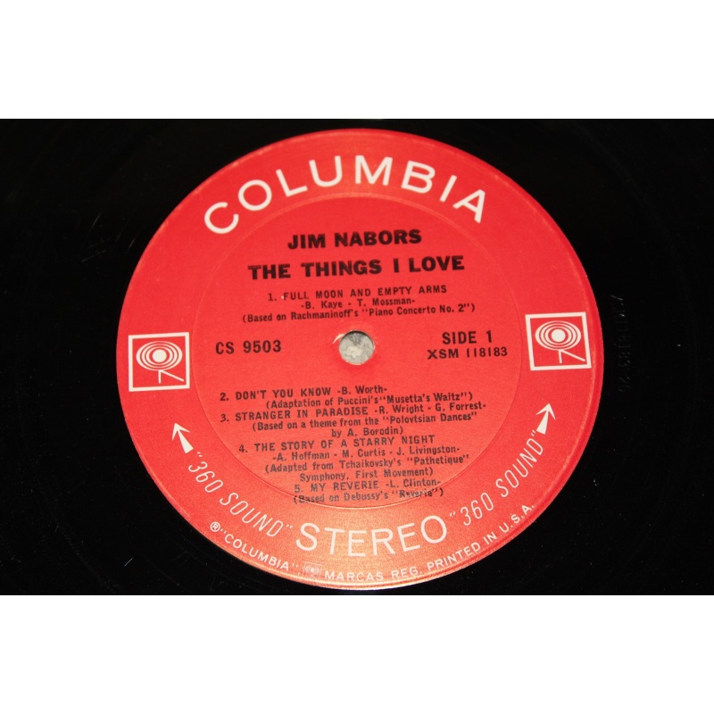 Jim Nabors The Things I Love CL 2703 Vinyl LP, Album, Mono