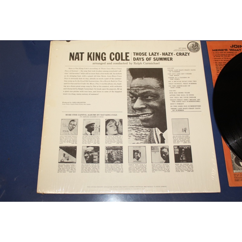 Nat King Cole Those Lazy-Hazy-Crazy Days Of Summer ST 1932 Vinyl LP, Album