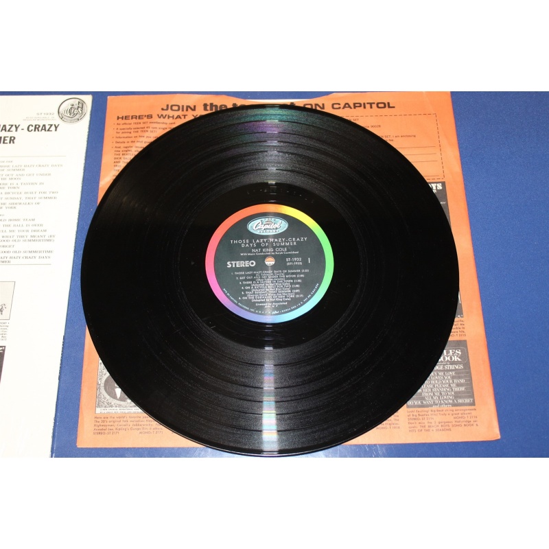 Nat King Cole Those Lazy-Hazy-Crazy Days Of Summer ST 1932 Vinyl LP, Album