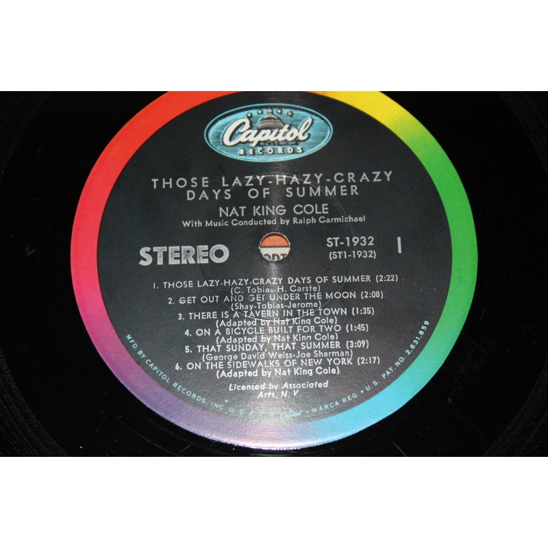 Nat King Cole Those Lazy-Hazy-Crazy Days Of Summer ST 1932 Vinyl LP, Album