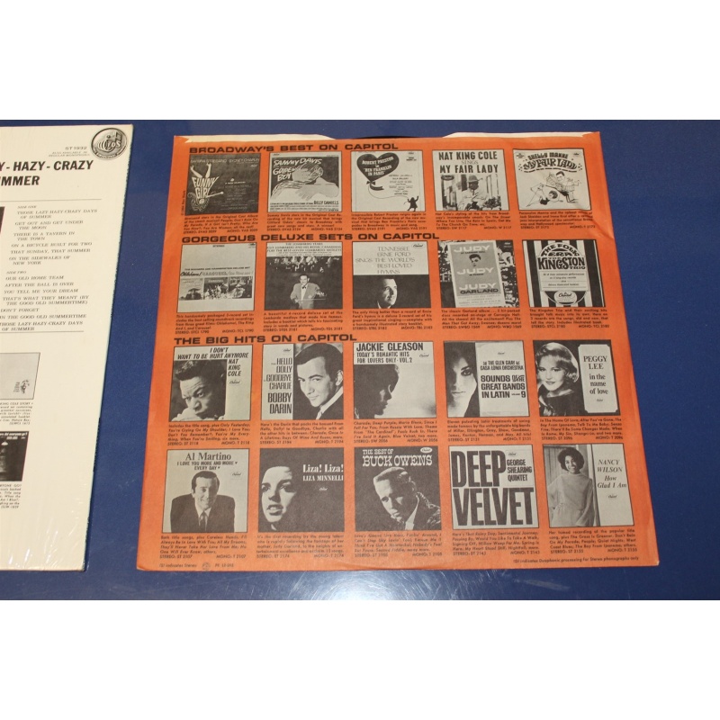 Nat King Cole Those Lazy-Hazy-Crazy Days Of Summer ST 1932 Vinyl LP, Album