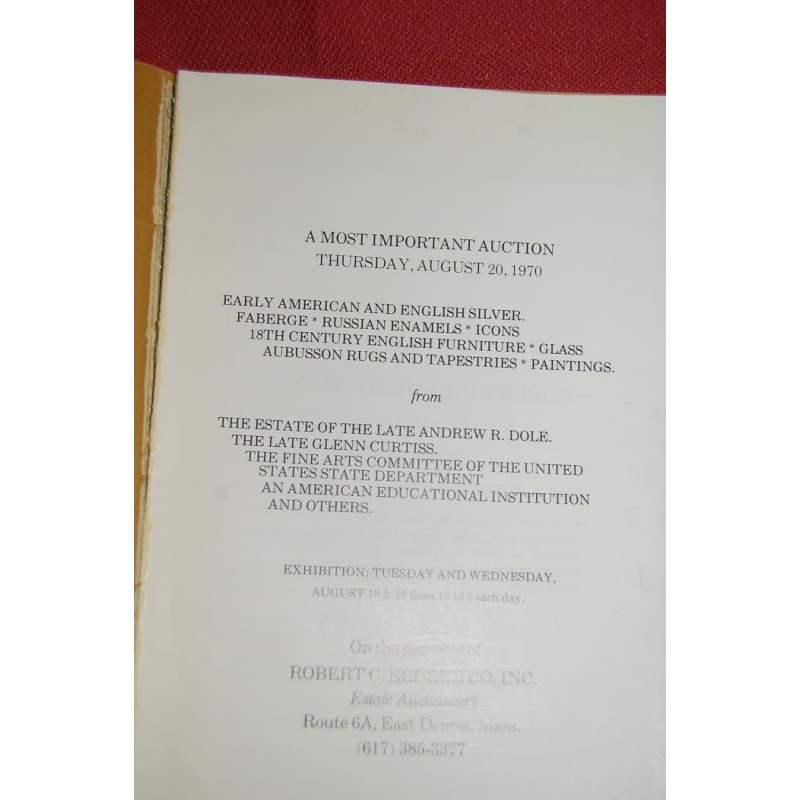 1970 EARLY AMERICAN AUCTION CATALOG ELDRED CO.