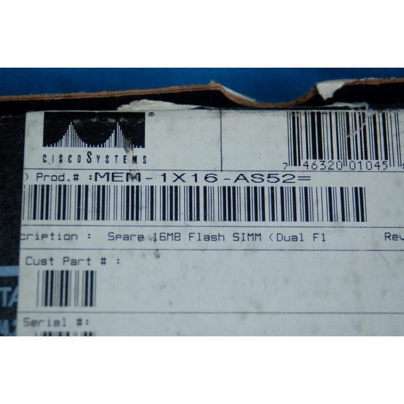 CISCO Smart SM732C2000B-10 MEM-1X16-AS52 FLASH SIMM